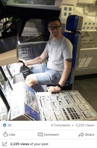 Pete in a space shuttle from LinkedIn post showing number of views